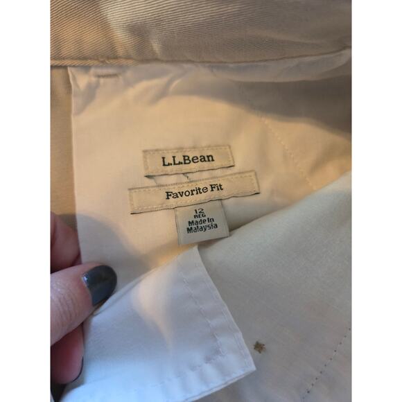 LL Bean Bayside favorite fit twill khaki chino pants straight 12 - Picture 5 of 9